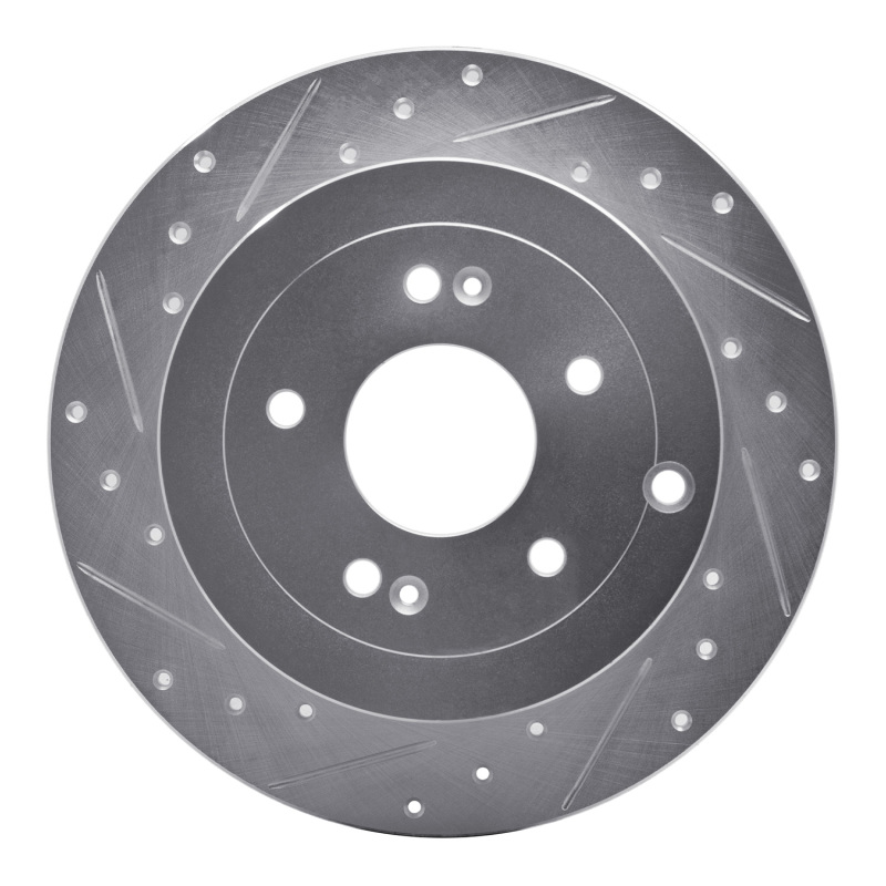 Hyundai Santa Fe Brake Rotor (1) - Rear Left - R1 Concepts - Drilled & Slotted - Silver - `07-`09 Hyundai Santa Fe Brake Rotor (1) - Rear Left - R1 Concepts - Drilled & Slotted - Silver - `07-`09